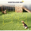 Koduva Šunų agility rinkinys, 4 vnt., kliūtys, slalomo kartys, grindų kartys, geltonas