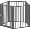 Koduva Šunų aptvaras, 5 panelės, sulankstoma nešiojama tvora, juodas