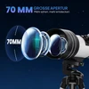 Koduva Teleskopas, 70 mm objektyvas, 5 x 24 ieškiklis, reguliuojamas trikojis, sidabrinės spalvos