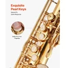 VEVOR Tenorinis saksofonas JTAS-401, B bemolis, žalvaris, auksinė spalva, 23 klavišai, su dėklu