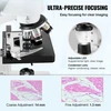 Koduva Trinokuliarinis laboratorinis mikroskopas VEVOR XSP-36TV, 40X-2500X, su LED apšvietimu