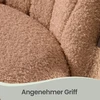 Koduva Tualetinis krėslas su teddy fliso paviršiumi, karamelės rudas, 60 x 60 x 70,5–83,5 cm
