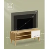 Koduva TV staliukas, 120 x 40 x 49 cm, medžio drožlių plokštė ir kaučiukmedis, natūralaus ąžuolo ir kreminės baltos spalvos