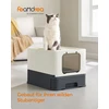 Koduva Uždara kačių kraiko dėžė su dangčiu, beige-juodas, PP ir PC, 54,3 x 42,5 x 37,8 cm