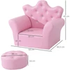 Koduva Vaikiška sofa su pufu, rožinė, 58 x 40,5 x 49 cm, 2 dalių rinkinys