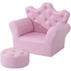 Koduva Vaikiška sofa su pufu, rožinė, 58 x 40,5 x 49 cm, 2 dalių rinkinys