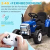 Aosom Vaikiškas elektrinis automobilis su priekaba, nuotolinio valdymo pultas, žibintai, 3-6 km/h, 3-6 metų, mėlynas