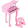 Koduva Vaikiškas pianino klavišinis instrumentas su kėdute ir dangčiu, 37 klavišai, rožinis, 47 x 37 x 70 cm