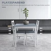 Koduva Valgomojo komplektas 2 asmenims, 3 dalių, 1 stalas, 2 kėdės, pušies mediena, pilka + balta, 75 x 75 x 75 cm