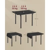 Koduva Valgomojo stalas 2–4 asmenims, sulankstomas, 78 x 120 x 76,2 cm, juodas