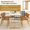 Koduva Valgomojo stalas 6-8 žmonėms, MDF ir metalas, baltas/auksinis, 160 x 60 x 76 cm
