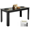 VEVOR Valgomojo stalas, MDF, juodas, 160 x 80 x 76 cm, 4-6 asmenims