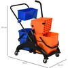 Koduva Valymo vežimėlis su šluostės kibiru, 26 l, plastikas, metalas, oranžinis, 78 x 45 x 95 cm