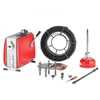 VEVOR Vamzdžių valymo mašina GQ-100D, 500 W, 1400 RPM, raudona/sidabrinė, su 25,4 m spirale, 8 pjovikliai, 50-110 mm vamzdžiams