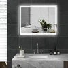 Koduva Veidrodis su LED apšvietimu 90 x 70 cm, sidabrinis, 3 šviesos spalvos, 834-106V71SR