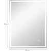 Koduva Veidrodis su LED apšvietimu 90 x 70 cm, sidabrinis, 3 šviesos spalvos, 834-106V71SR