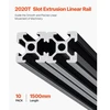 VEVOR 10 vnt. 2020 aliuminio ekstruzijos profilis, 1500 mm T formos griovelis, juodas