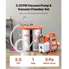 VEVOR 11,36 l vakuuminė kamera su siurbliu, 110 l/min, nerūdijančio plieno, komplektas, 1,5 m žarna, aliejus