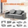 Koduva VEVOR 15 dalių modulinė vaikų sofa ETW001-11, 25D kempinė, velvetas