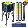 VEVOR 2-in-1 teniso ir pickleball kamuoliukų krepšys su rinkimo vamzdžiu, sulankstomas vežimėlis su ratukais, 150 teniso kamuoliukų arba 260 pickleball kamuoliukų