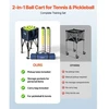 VEVOR 2-in-1 teniso ir pickleball kamuoliukų krepšys su rinkimo vamzdžiu, sulankstomas vežimėlis su ratukais, 150 teniso kamuoliukų arba 260 pickleball kamuoliukų