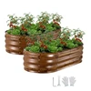 VEVOR 2 vnt. cinkuotos pakeltos sodo lysvės, 1200 x 600 x 300 mm, ovalios metalinės augalų dėžės, be dugno