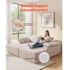 VEVOR 210 cm platus dvivietis loveseat sofa, smėlio spalvos, kordurojaus audinys