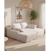 VEVOR 210 cm platus dvivietis loveseat sofa, smėlio spalvos, kordurojaus audinys