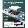 Koduva VEVOR 3 lankų valties bimini stogelis, 600D poliesteris, aliuminio lydinio rėmas, 72"L x (79"-84")W x 46"H, šviesiai pilkas