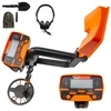 Metalo detektorius VEVOR 3010 metalų detektorius, geltonas, su LCD ekranu ir ausinėmis