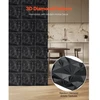 VEVOR 3D sienų panelės, 33 vnt., 11,81 x 11,81 in, PVC, deimanto raštas, matinė juoda