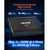 VEVOR 4 kanalų tiltuojamas automobilinis garso stiprintuvas, Class AB, iki 4 x 250 W prie 4 Ω / 4 x 500 W prie 2 Ω
