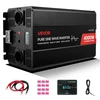 VEVOR 4000 W galios keitiklis, 12 V DC į 230 V AC, grynos sinusoidės, LCD ekranas, nuotolinio valdymo pultas, USB, Type-C