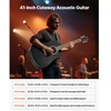 VEVOR 41 colių akustinė gitara, cutaway, juoda, rinkinys su krepšiu