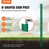 VEVOR 6 ft U-formos ženklo stulpas, 4 vnt., žalias, plieno