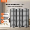 VEVOR 6 panelių japoniška kambario pertvara, sulankstoma privatumo uždanga, juoda