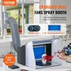 Koduva VEVOR aerografo dažymo kabina AH310 su LED apšvietimu, ištraukiamąja žarna ir sukamuoju stalu, 41 x 43 x 33 cm