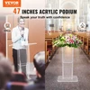 Koduva VEVOR akrilinis podiumas, 119 cm, skaidrus su plačiu skaitymo paviršiumi ir lentyna