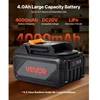 VEVOR Akumuliatoriaus ir įkroviklio rinkinys, 20V, 4000 mAh, BLD18A-4000