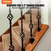 VEVOR Aliuminio lydinio balustro pagrindai 1/2 colio laiptų balustradoms, juodi, 50 vnt.