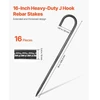 Koduva VEVOR armatūros kuolai su J formos kabliu, 406,4 mm, 16 vnt.
