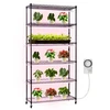 VEVOR Augalų stovas su augimo šviesa, 6 pakopų, 180 cm, metalinis, pink-baltas
