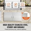VEVOR BBQ prieigos durelės, 1067 x 534 mm dvigubos lauko virtuvės durelės, nerūdijančio plieno įleidžiamos