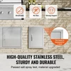 Koduva VEVOR BBQ prieigos durelės 355x508 mm, nerūdijančio plieno, įleidžiamos, su rankena