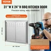 Koduva VEVOR BBQ prieigos durelės 787 x 609 mm, dvigubos lauko virtuvės durelės, nerūdijančio plieno įleidžiamos