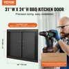 VEVOR BBQ prieigos durelės, 788x610 mm, dvigubos lauko virtuvės durelės, juodos