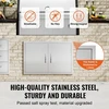 Koduva VEVOR BBQ prieigos durys, 838x558 mm dvigubos lauko virtuvės durys iš nerūdijančio plieno