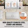Koduva VEVOR BBQ prieigos durys, 863 x 482 mm, dvigubos lauko virtuvės durys, nerūdijančio plieno, įleidžiamos