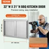 Koduva VEVOR BBQ prieigos durys, 914x534 mm, dvigubos lauko virtuvės durys iš nerūdijančio plieno