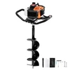 VEVOR Benzininis grunto grąžtas 52CC 1450 W, 200 mm, su 1 ilginamuoju strypu, oranžinis ir juodas